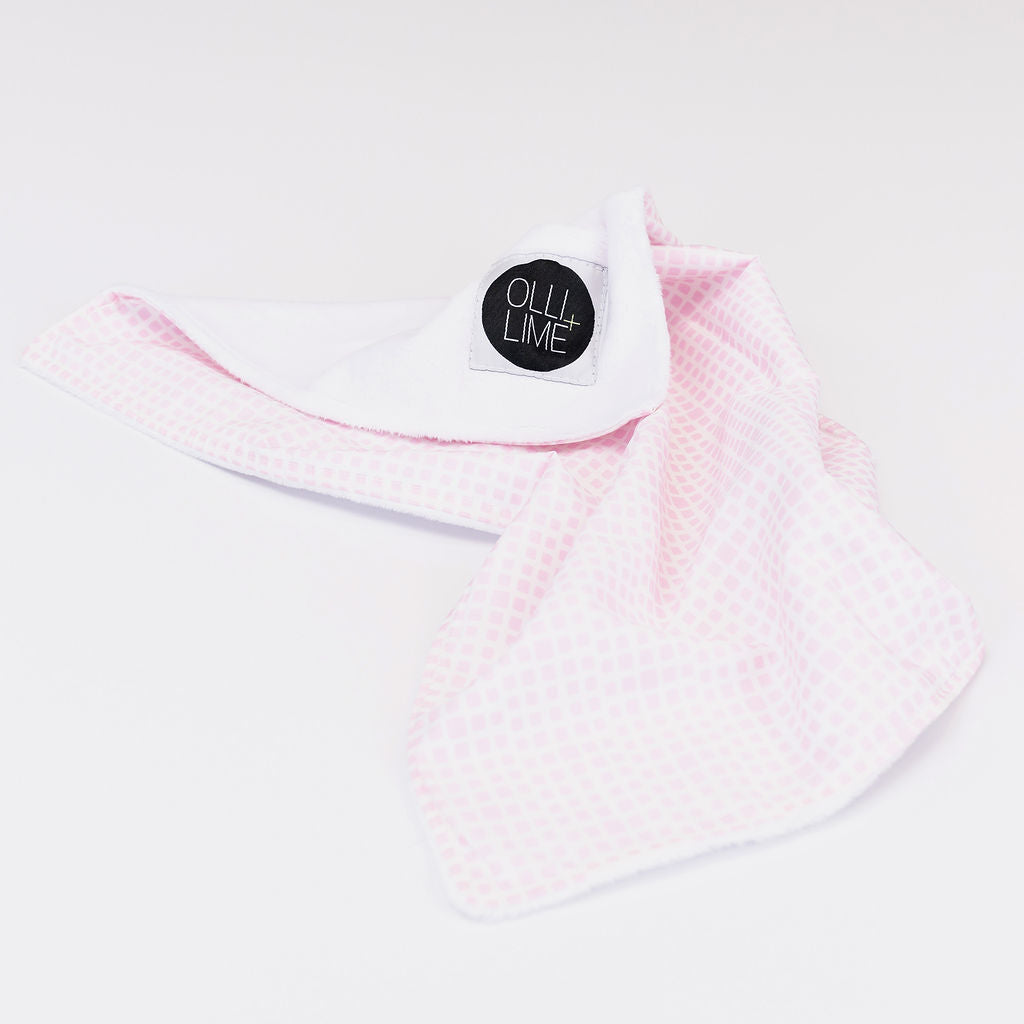 Tea Parties One Day - Lovey Cuddle - Pink Geometric Squares on Ivory - Olli+Lime